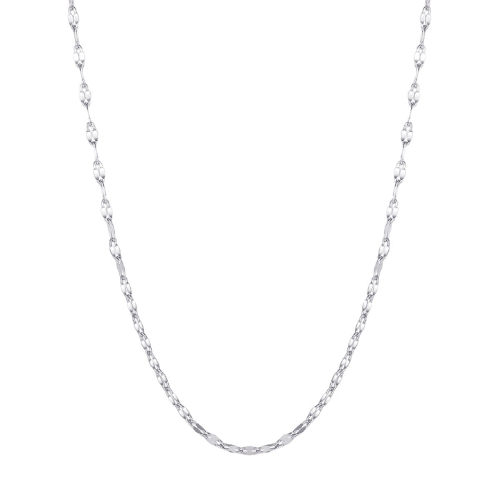 Collar de Cadena Plana Tipo Rolo en Plata