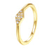 Schlanker Ring Diamant-Optik Sterlingsilber in Gold