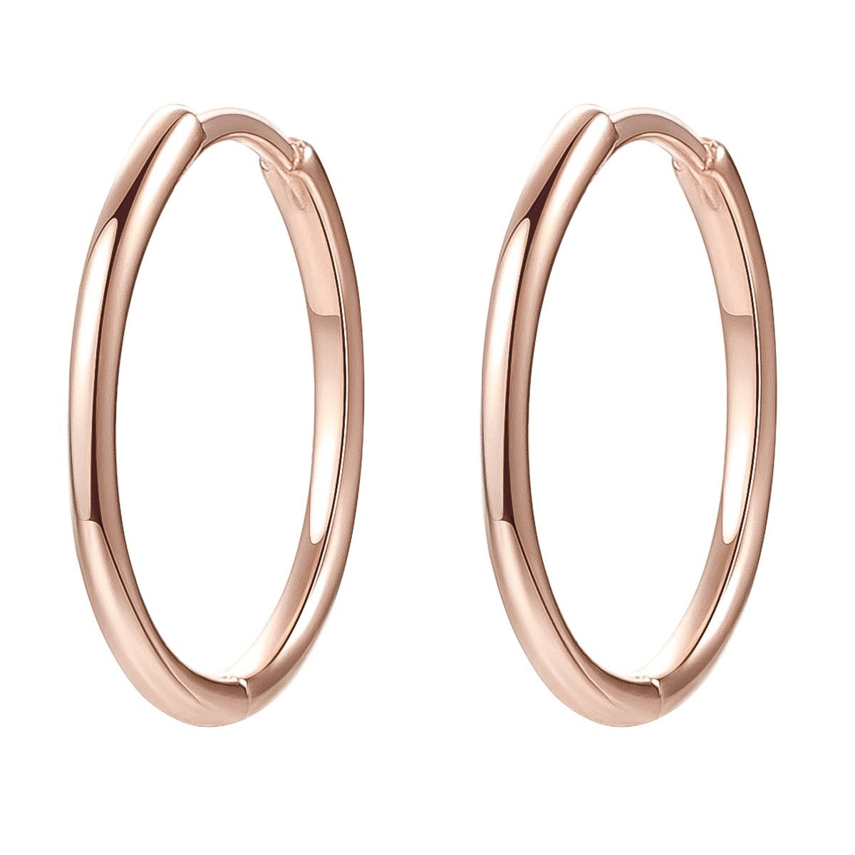Boucles d’Oreilles Créoles Mince Argent Sterling en Or
