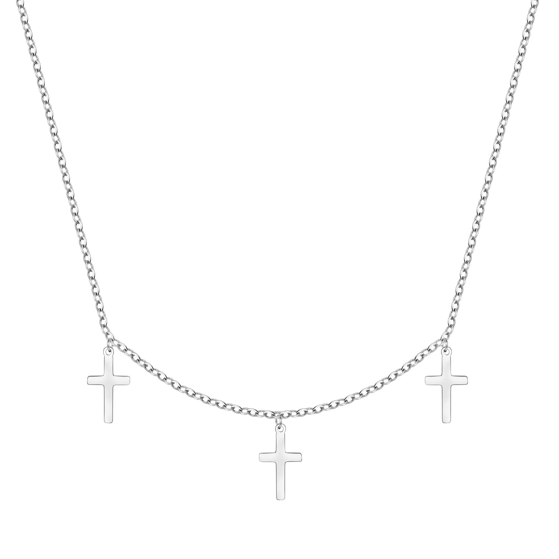 Small Cross Necklace Silver Hey Happiness