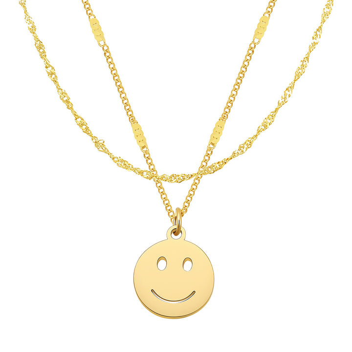 Smiley Face Layering Necklaces Set