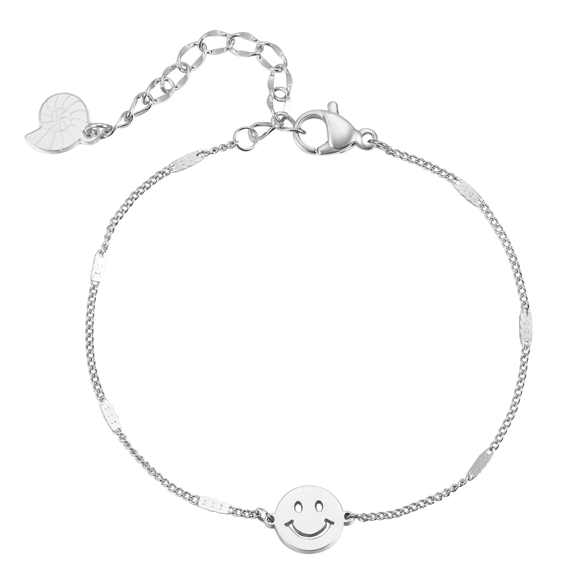 Armband – Silber Hey in Happiness Gesicht Smiley Anhänger