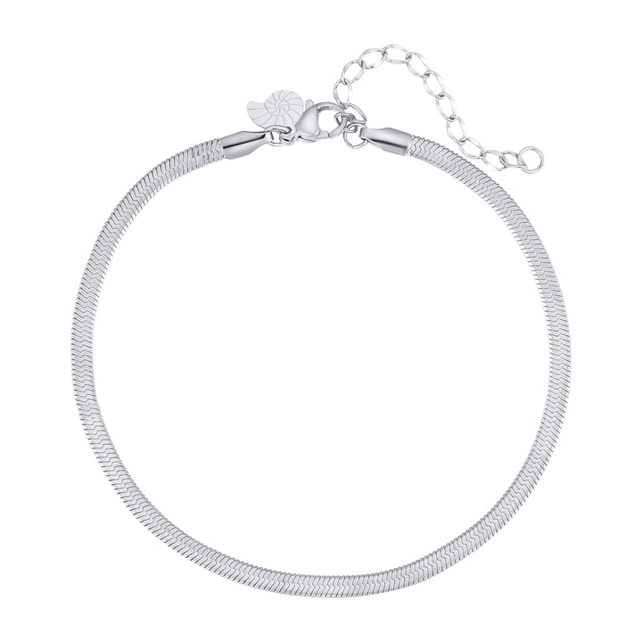 Tobillera de Cadena Serpiente en Plata