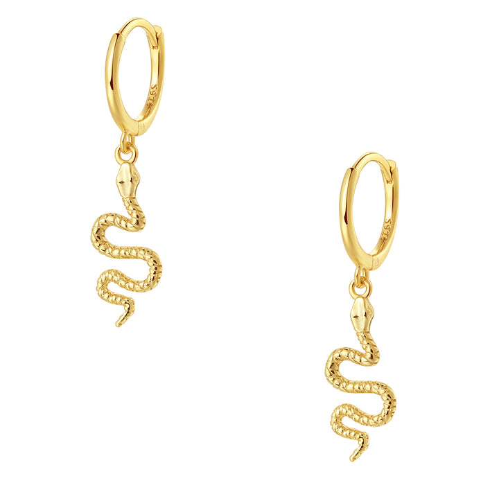 Pendientes Huggie Serpiente Plata de Ley 925 en Oro