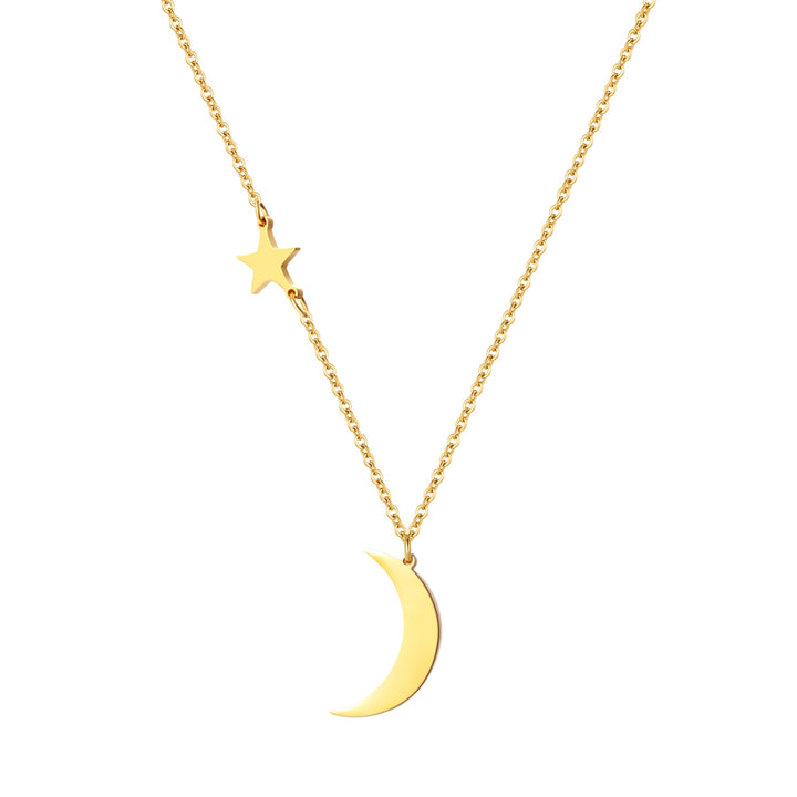 Collar con Colgante Estrella y Luna en Oro