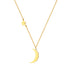 Star and Moon Pendant Necklace Gold