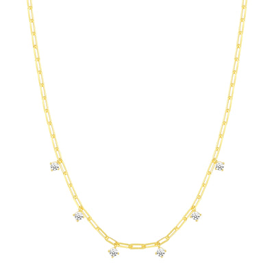 Starlight Chain Necklace Sterling Silver Gold