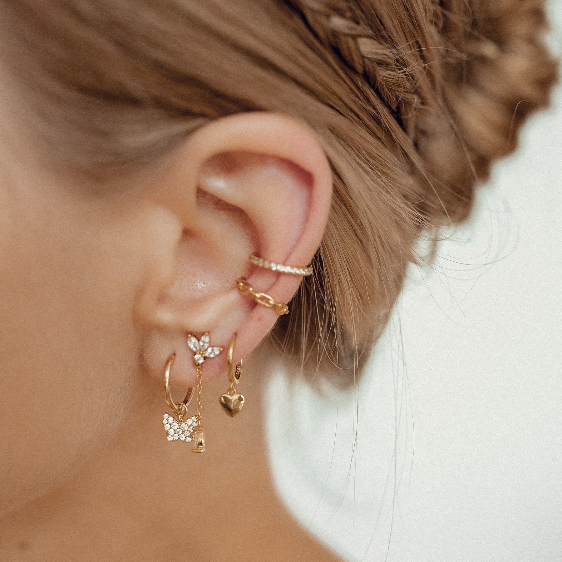 Teardrop Stud Earrings Sterling Silver Gold
