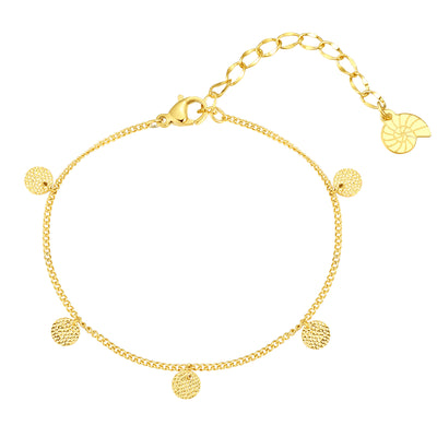 Textured Circle Bracelet Gold