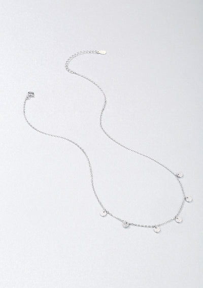 Textured Coins Sterling Silver Necklace