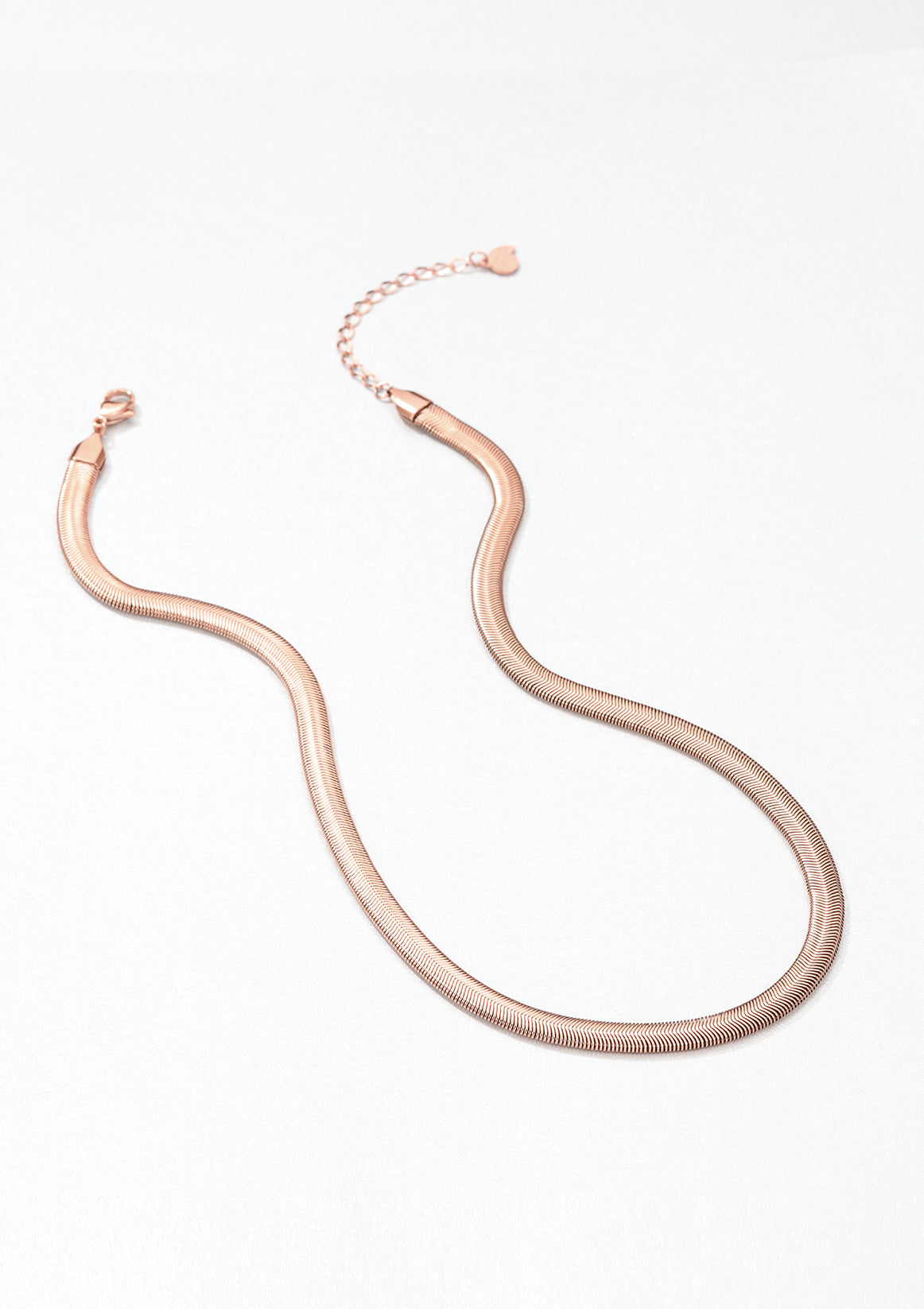 Thick Snake Chain Necklace Rose Gold