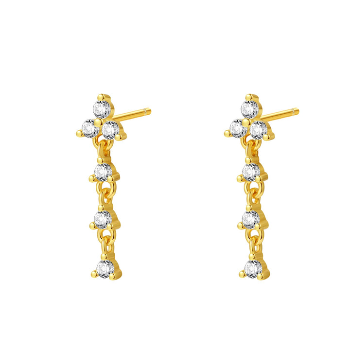 Pendientes de Botón Gota Trinity Plata de Ley 925