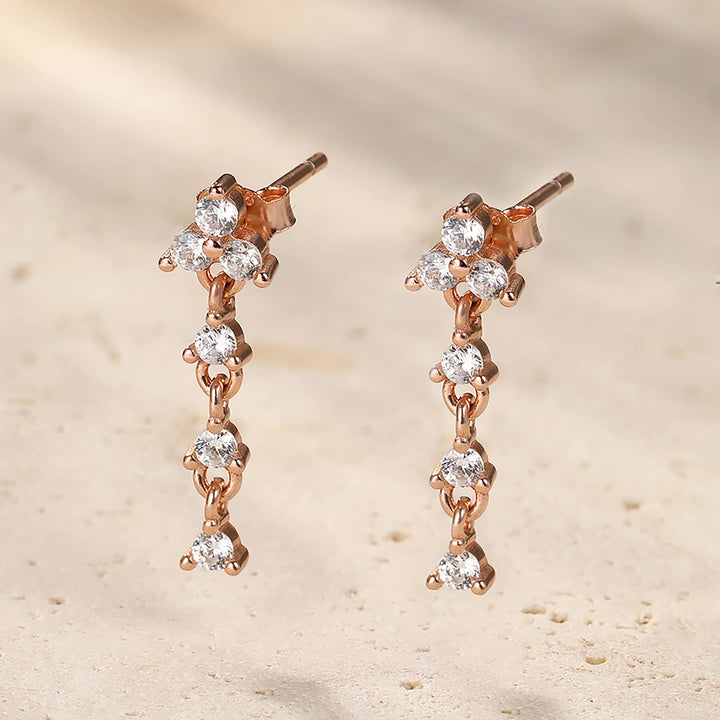 Pendientes de Botón Gota Trinity Plata de Ley 925