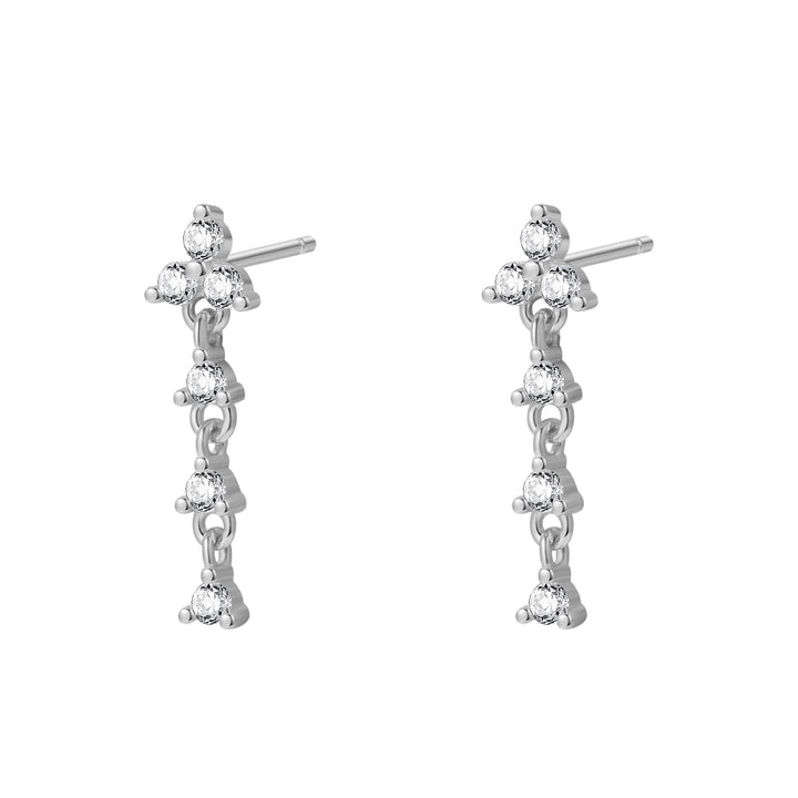 Pendientes de Botón Gota Trinity Plata de Ley 925