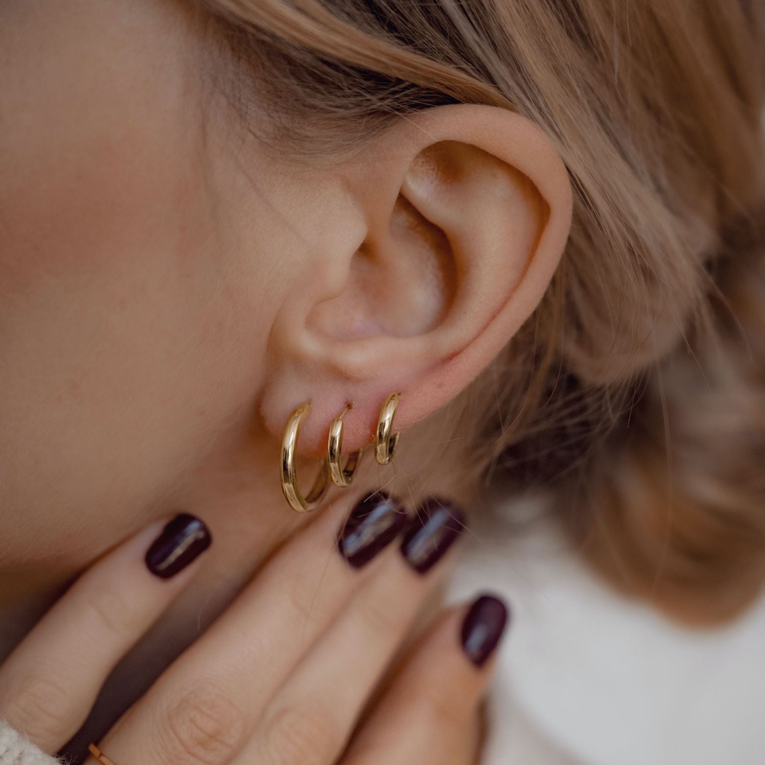 Set Pendientes Aros Trio Plata de Ley 925