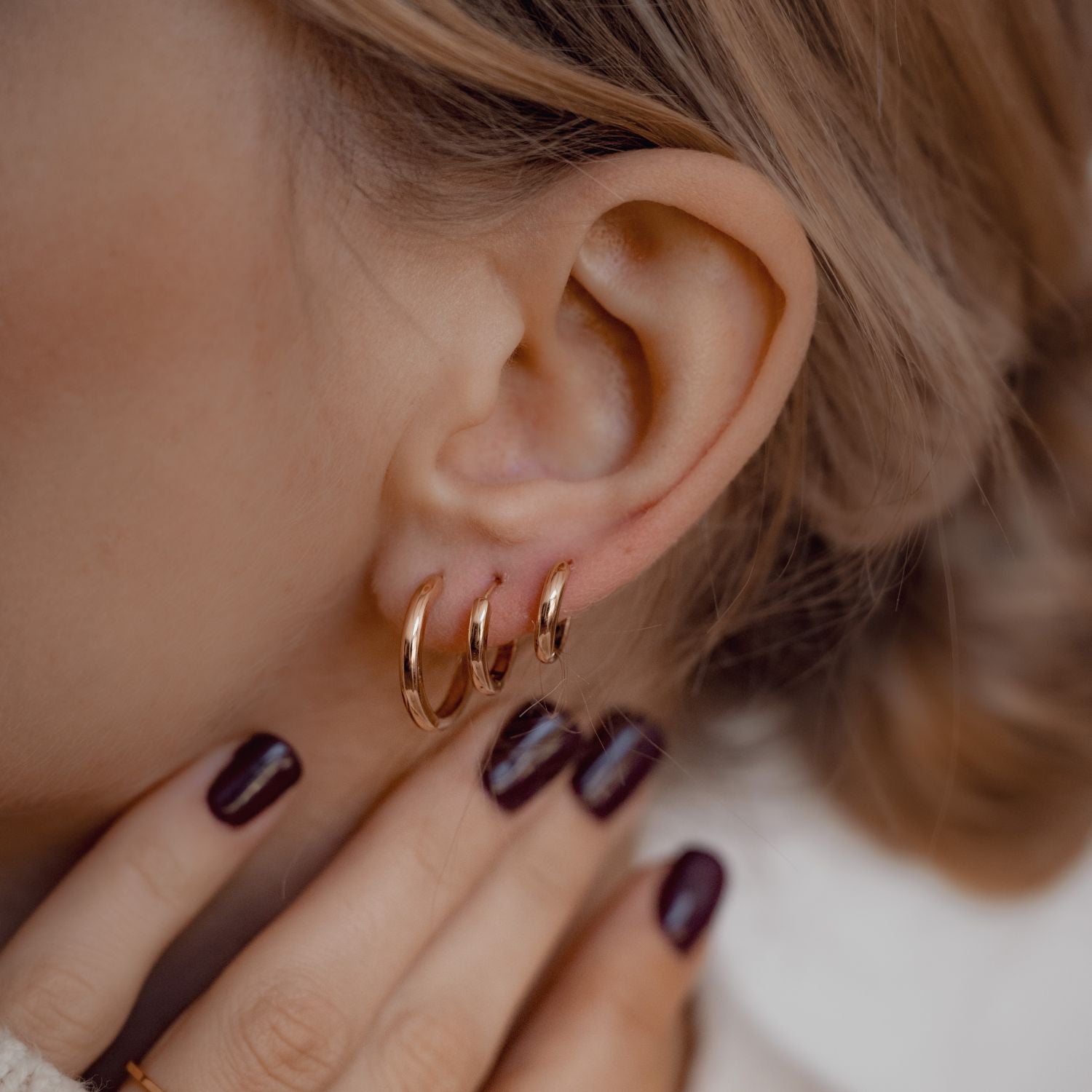 Set Pendientes Aros Trio Plata de Ley 925