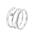 Triple Textured Ring Set Sterling Silver