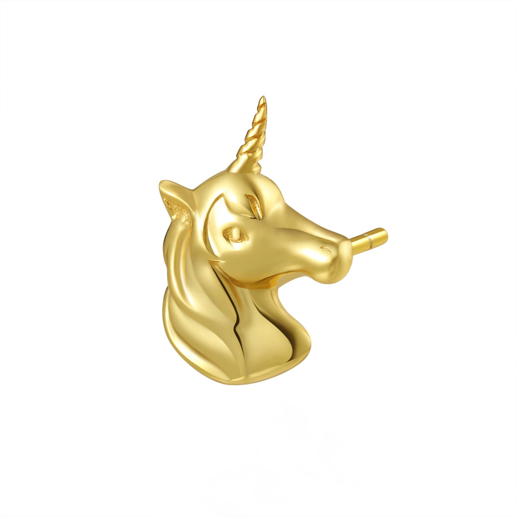 Pendiente de Botón Unicornio Plata de Ley 925