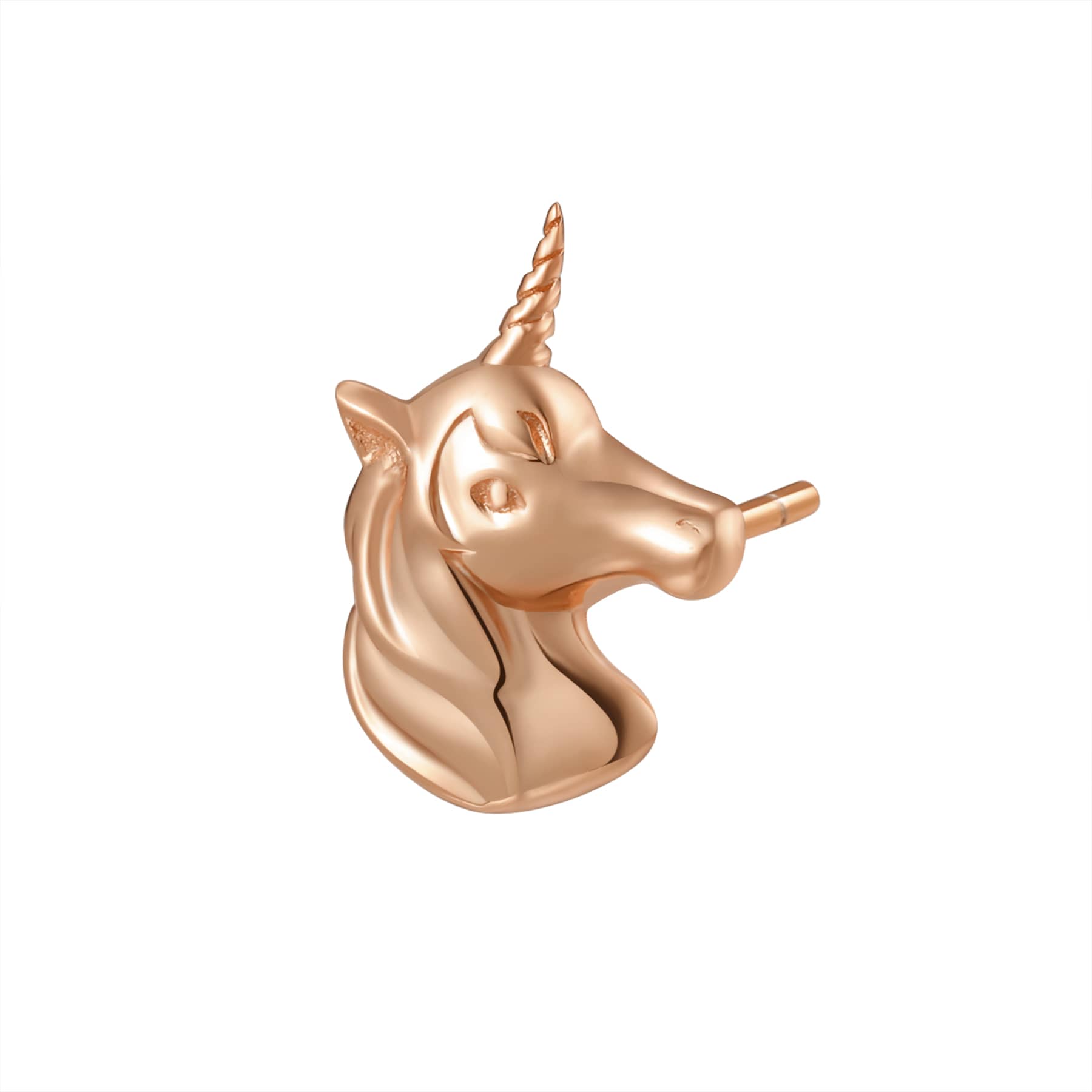 Pendiente de Botón Unicornio Plata de Ley 925