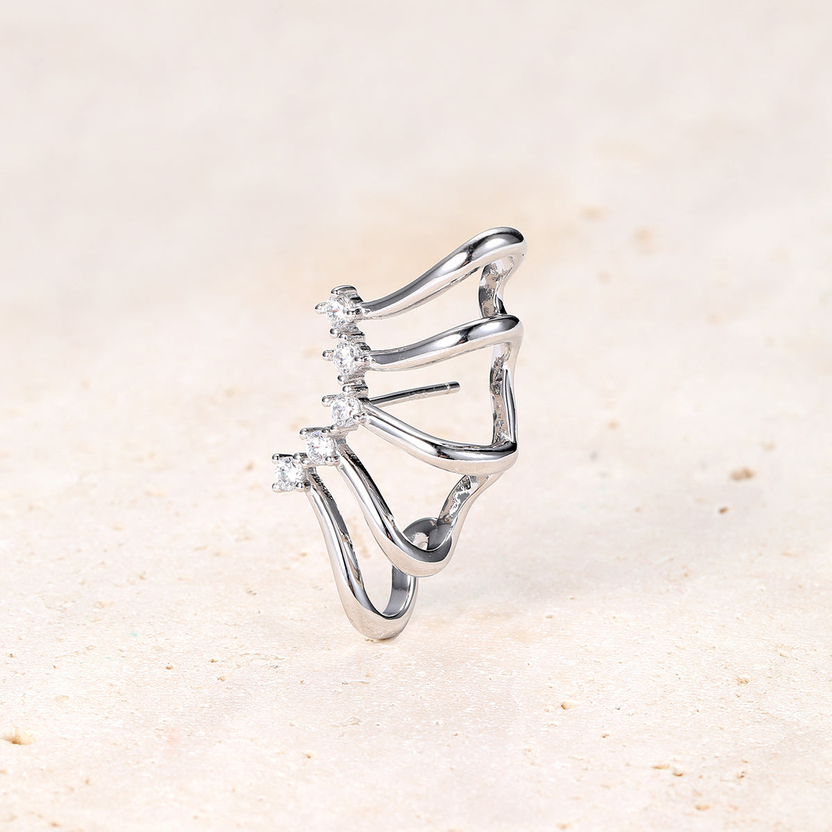 Wickelflügel Ohrring aus Sterlingsilber