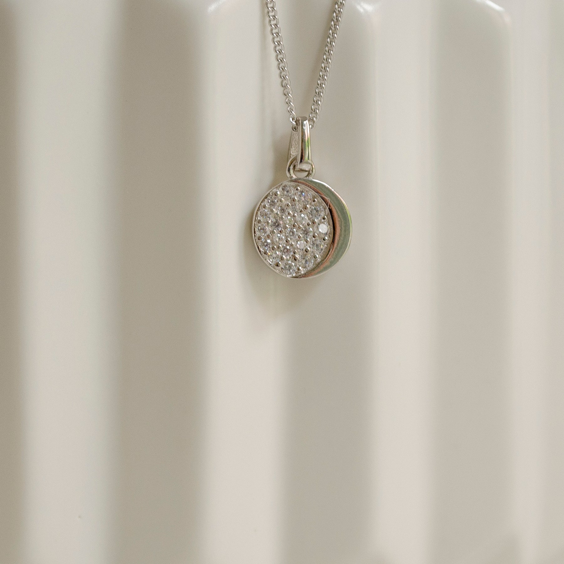 Collar Colgante Luna Circonio Plata de Ley 925