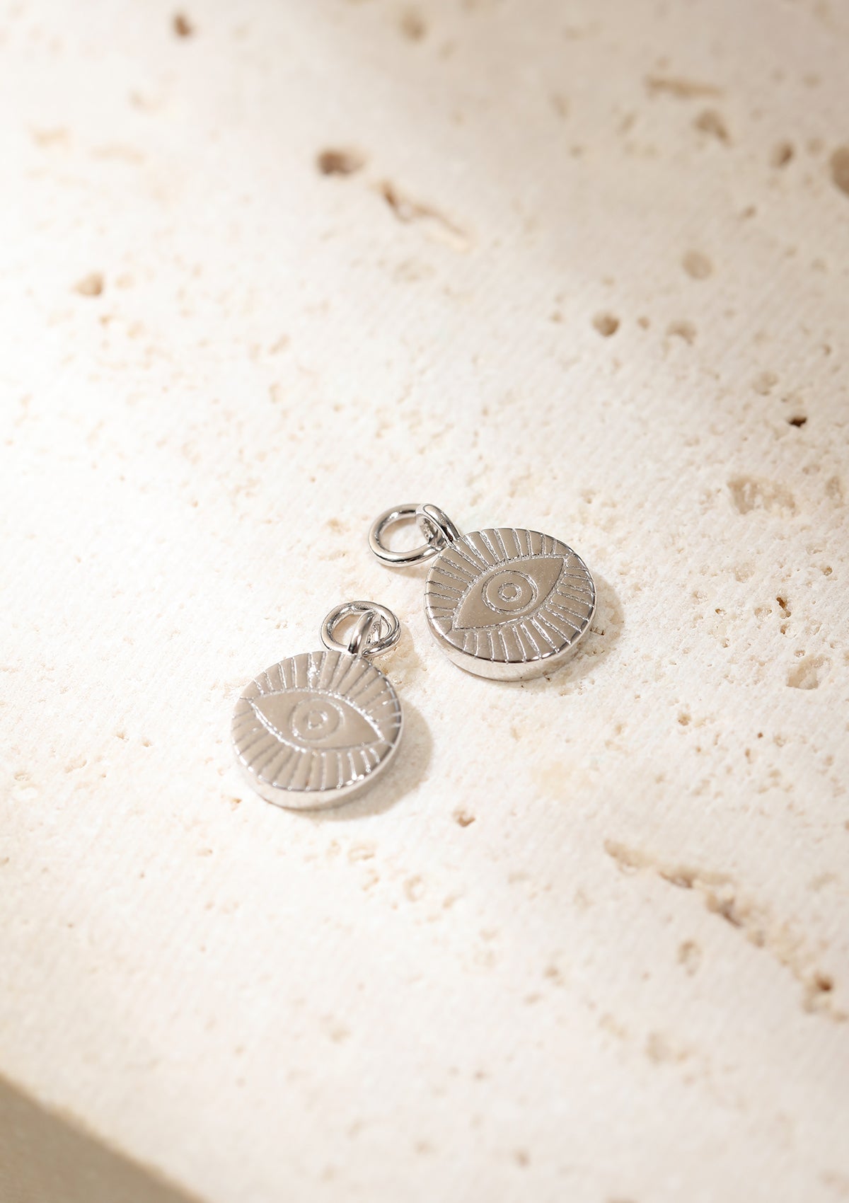 Creolen Evil Eye Anhänger Sterlingsilber