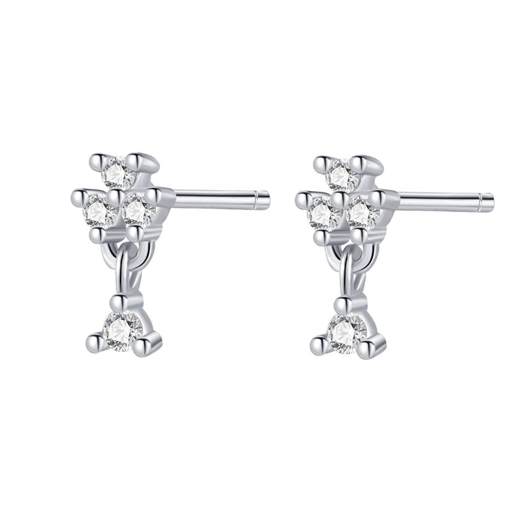 Boucles d’Oreilles Fleur et Goutte Sterling Argent