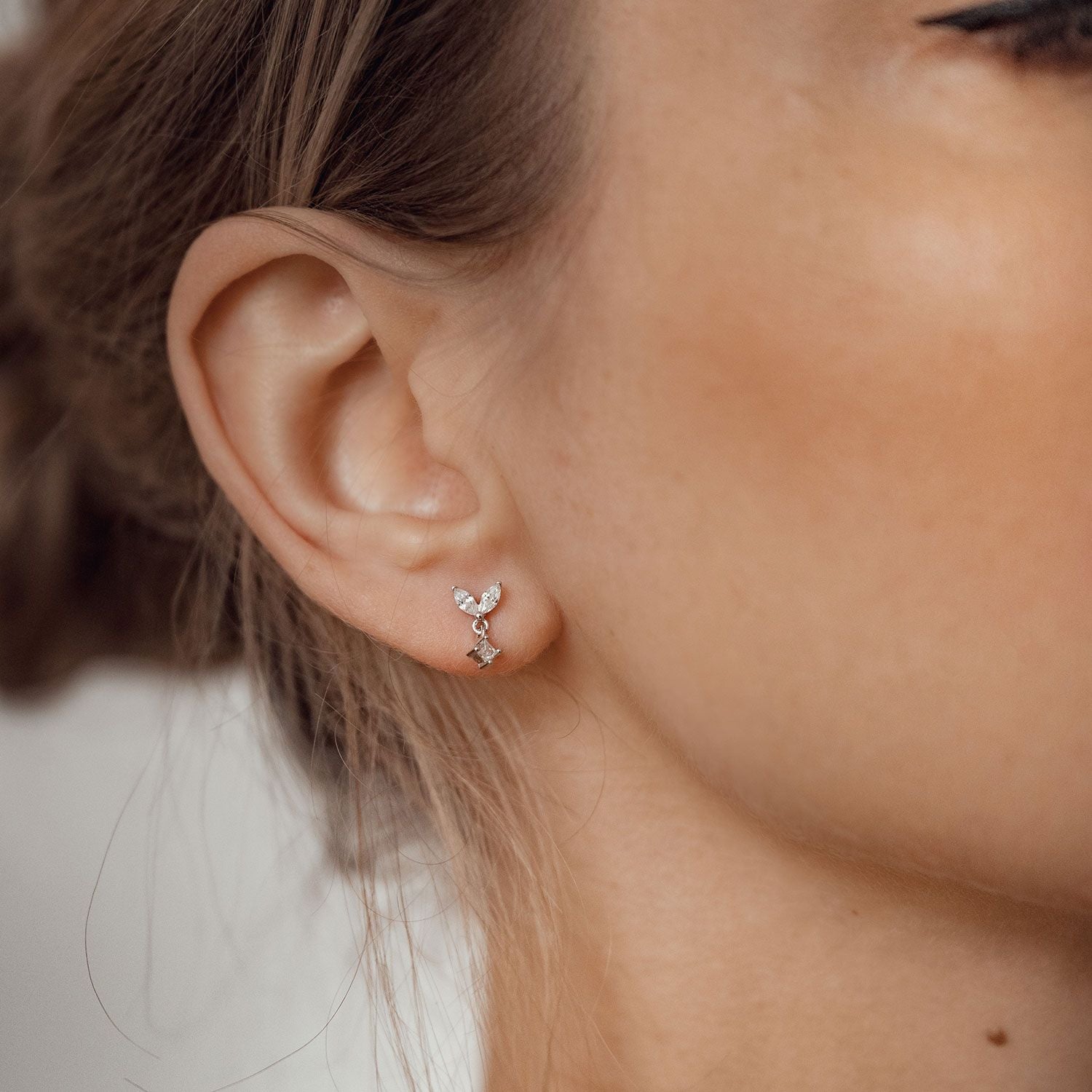 Boucles d’Oreilles Ailes Gemme Argent Sterling