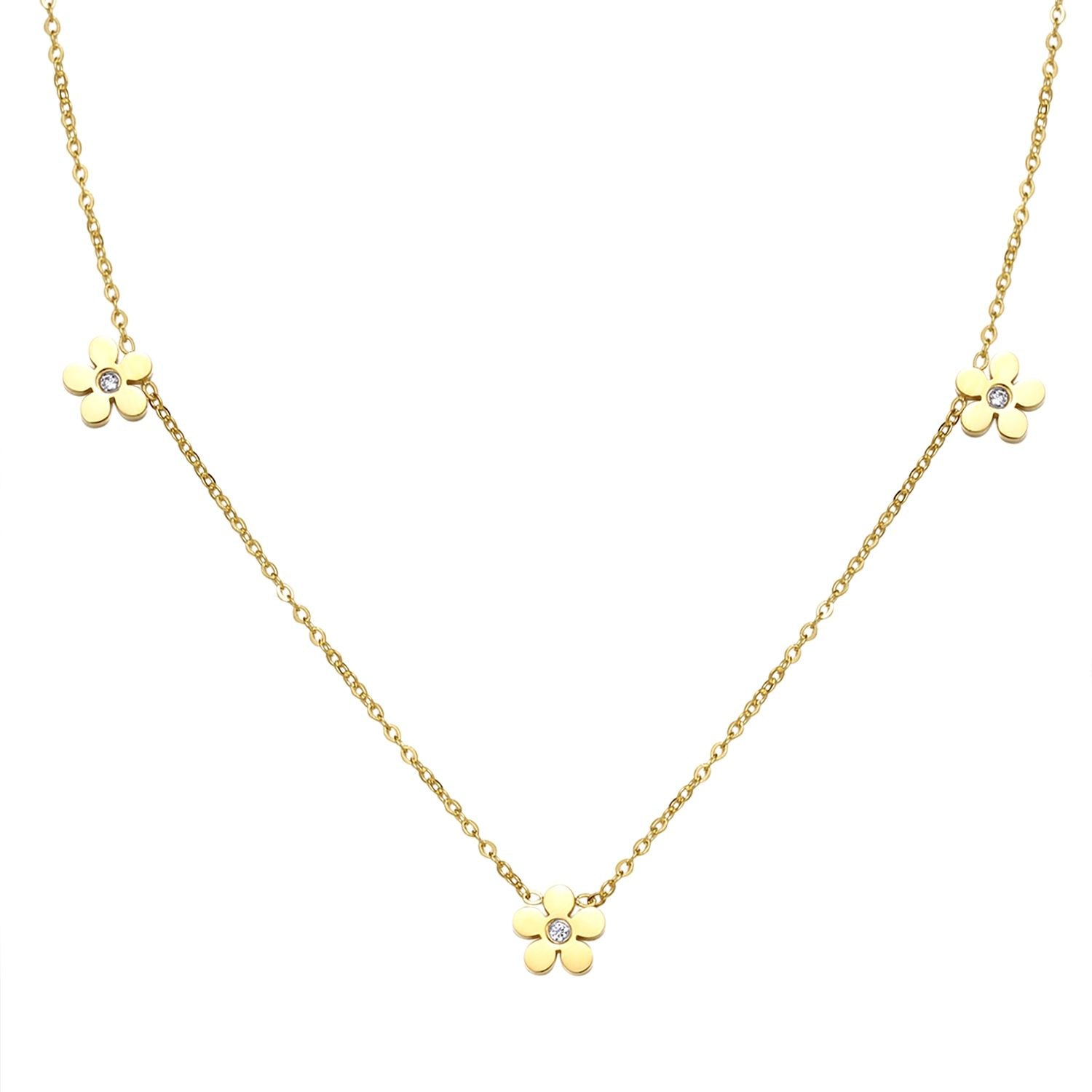 Vergissmeinnicht Charm Kette in Gold