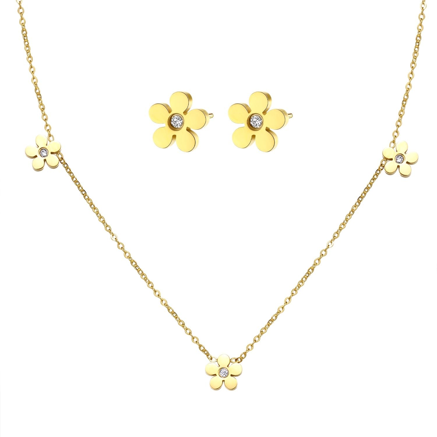 Vergissmeinnicht Charm Kette in Gold