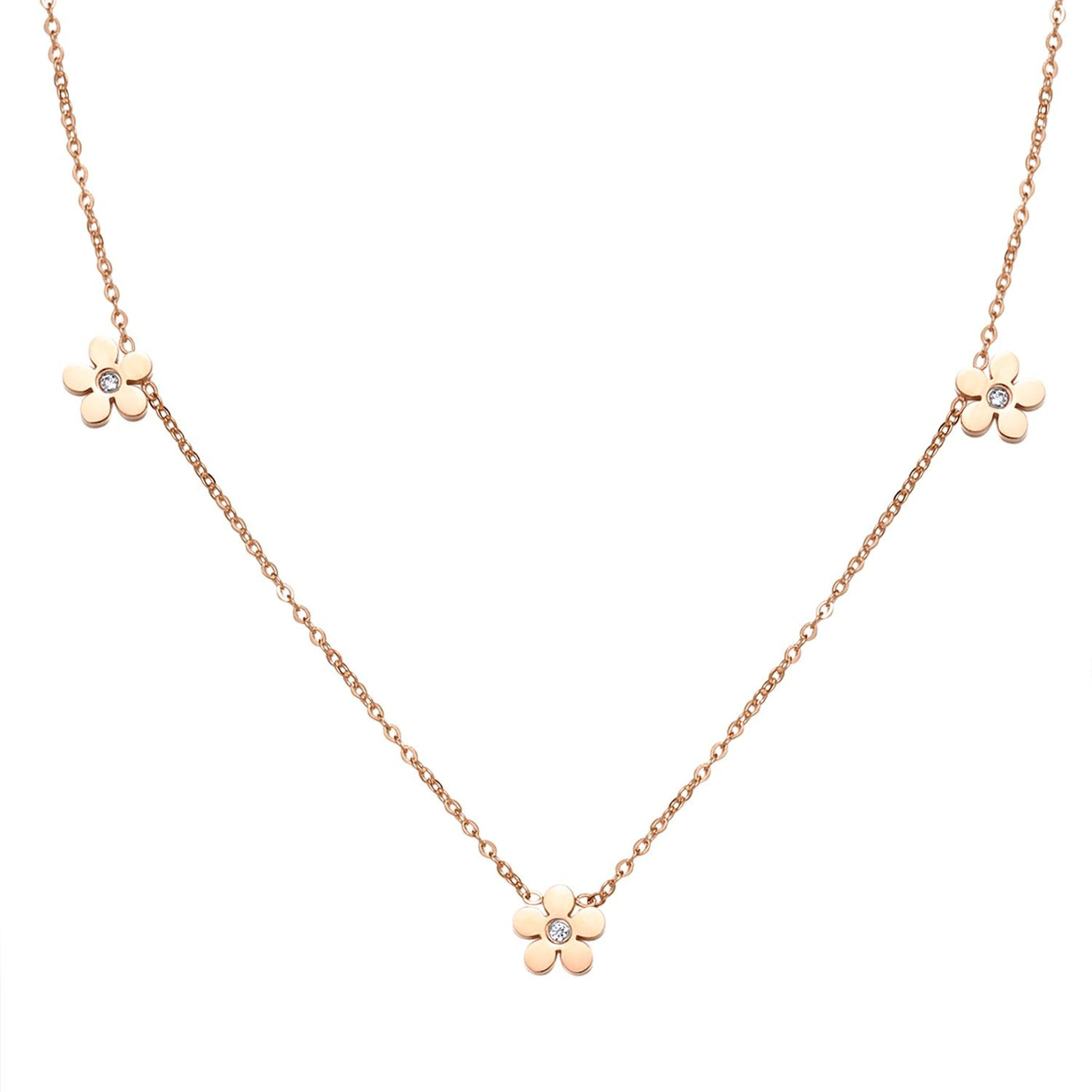 Collar Charm Forget-Me-Not en Oro Rosa
