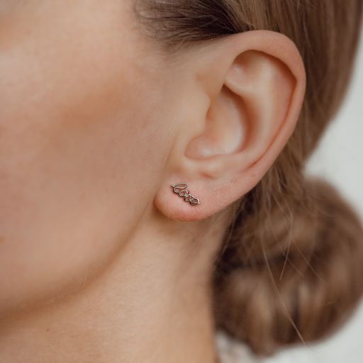 Love Script Ohrstecker aus Sterlingsilber in Gold