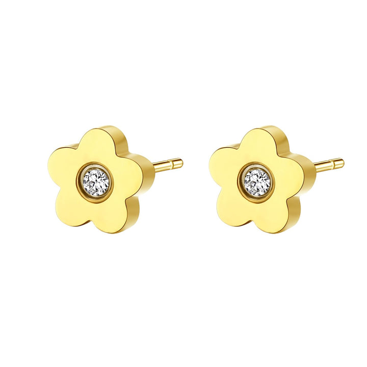 Zierliche Blume Ohrstecker in Gold