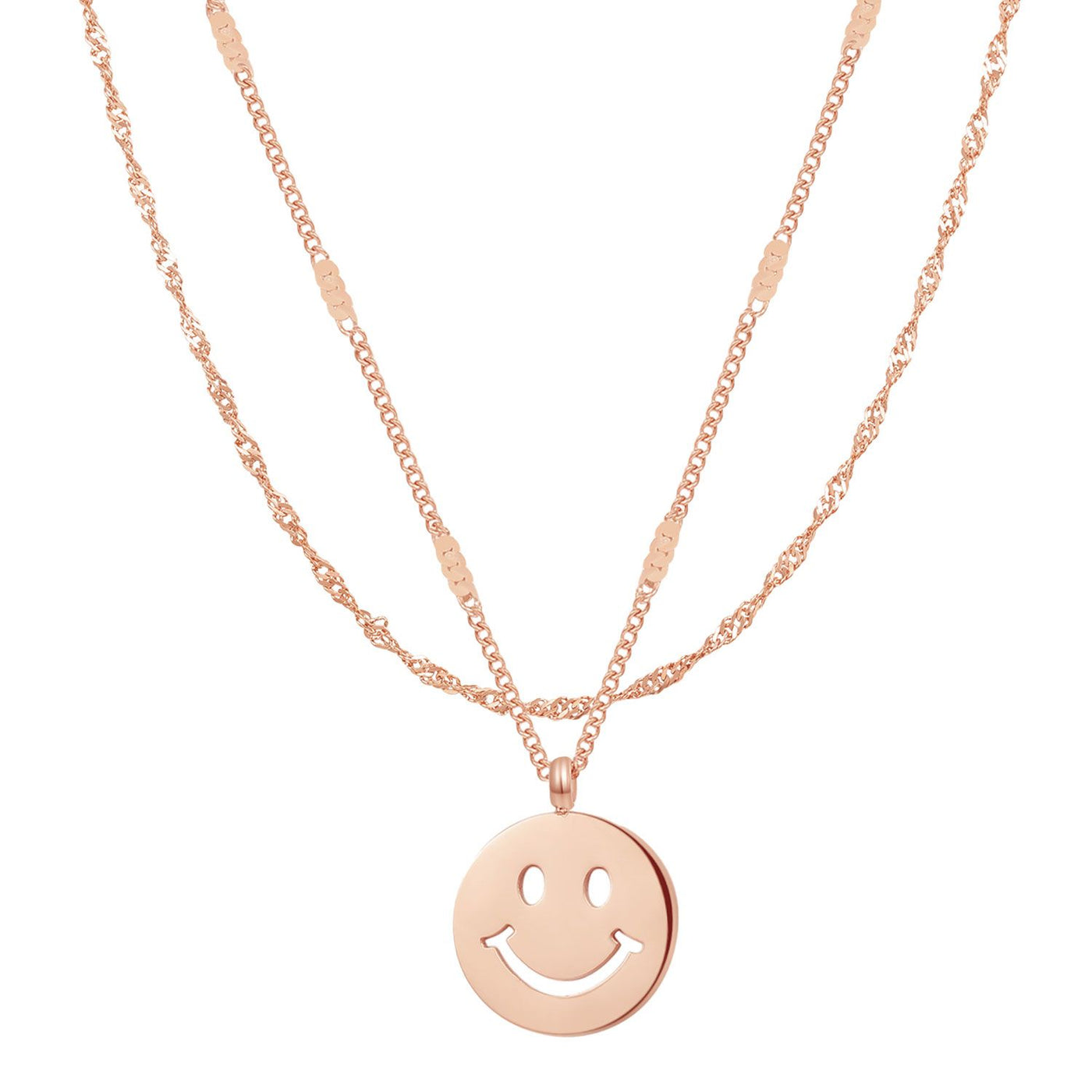 Smiley Face Layering Necklaces Set