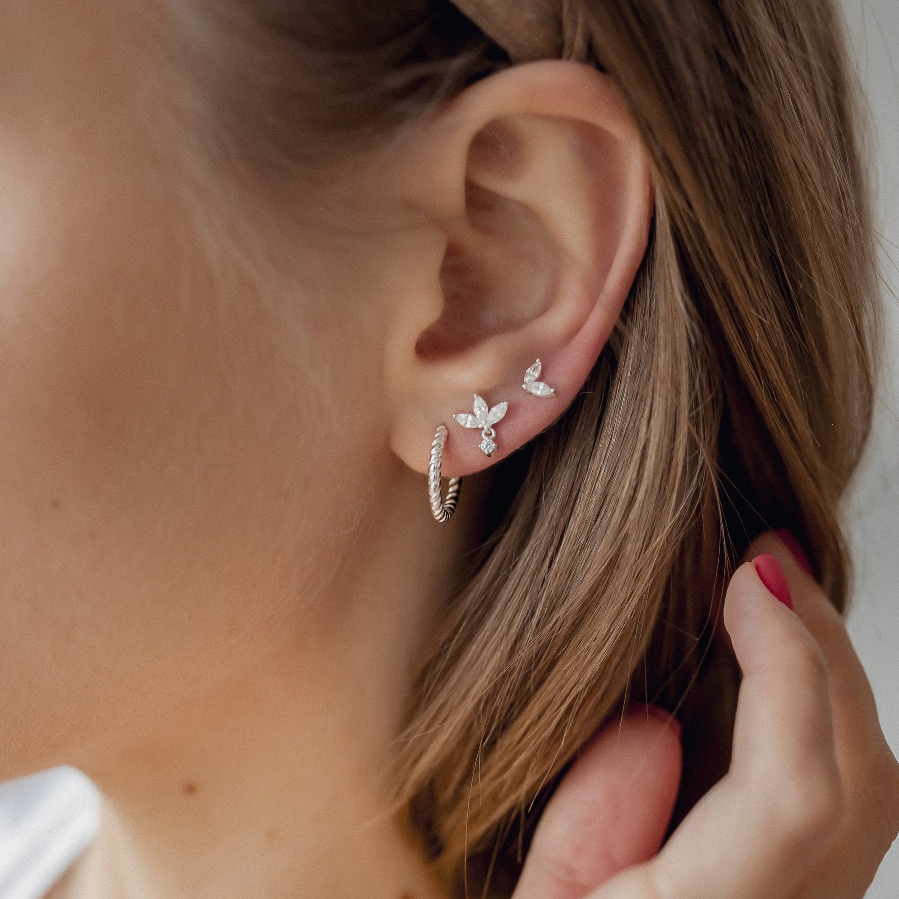 Pendientes de Aro Torcido Plata de Ley 925