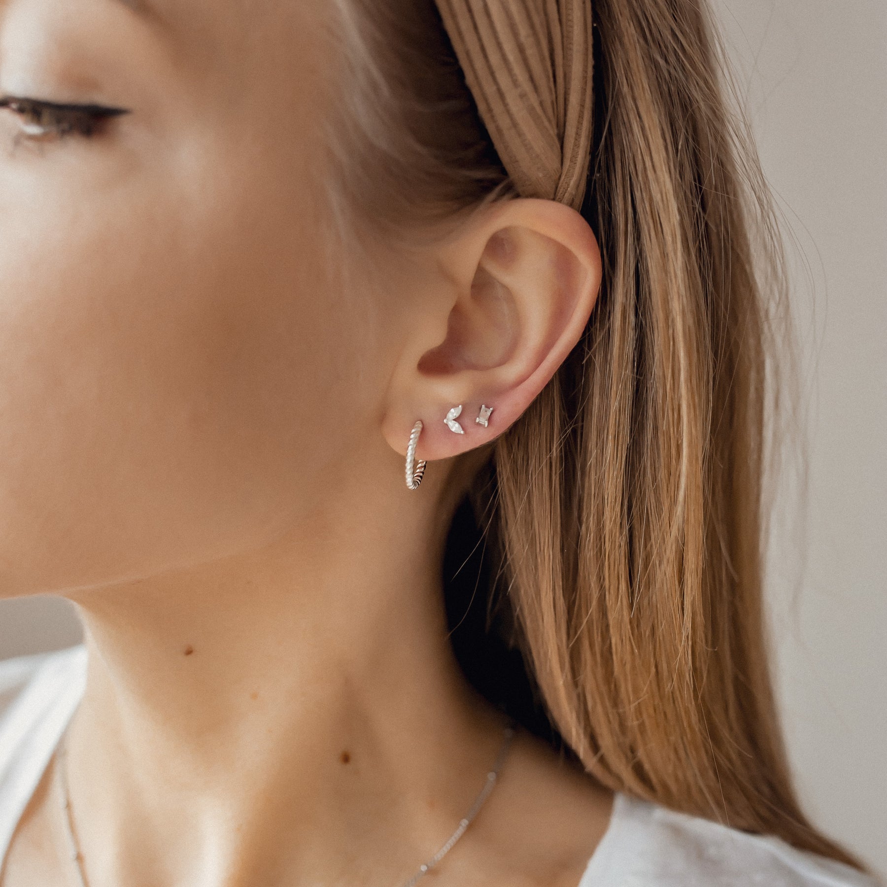 Pendientes de Aro Torcido Plata de Ley 925