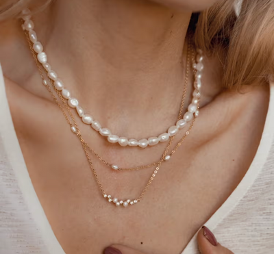 Pearl Necklaces with Zirconia Sparkle