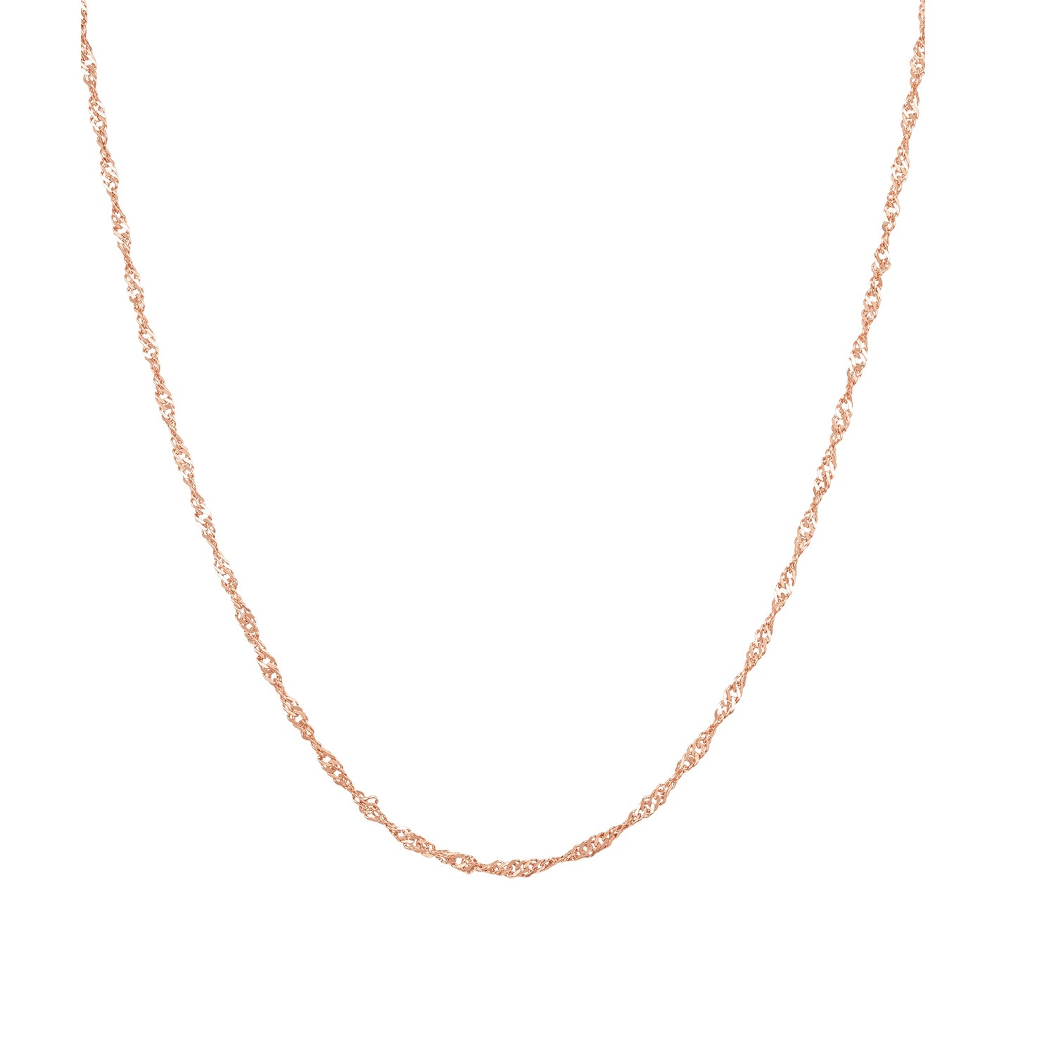 Fine Singapore Chain Necklace Rose Gold