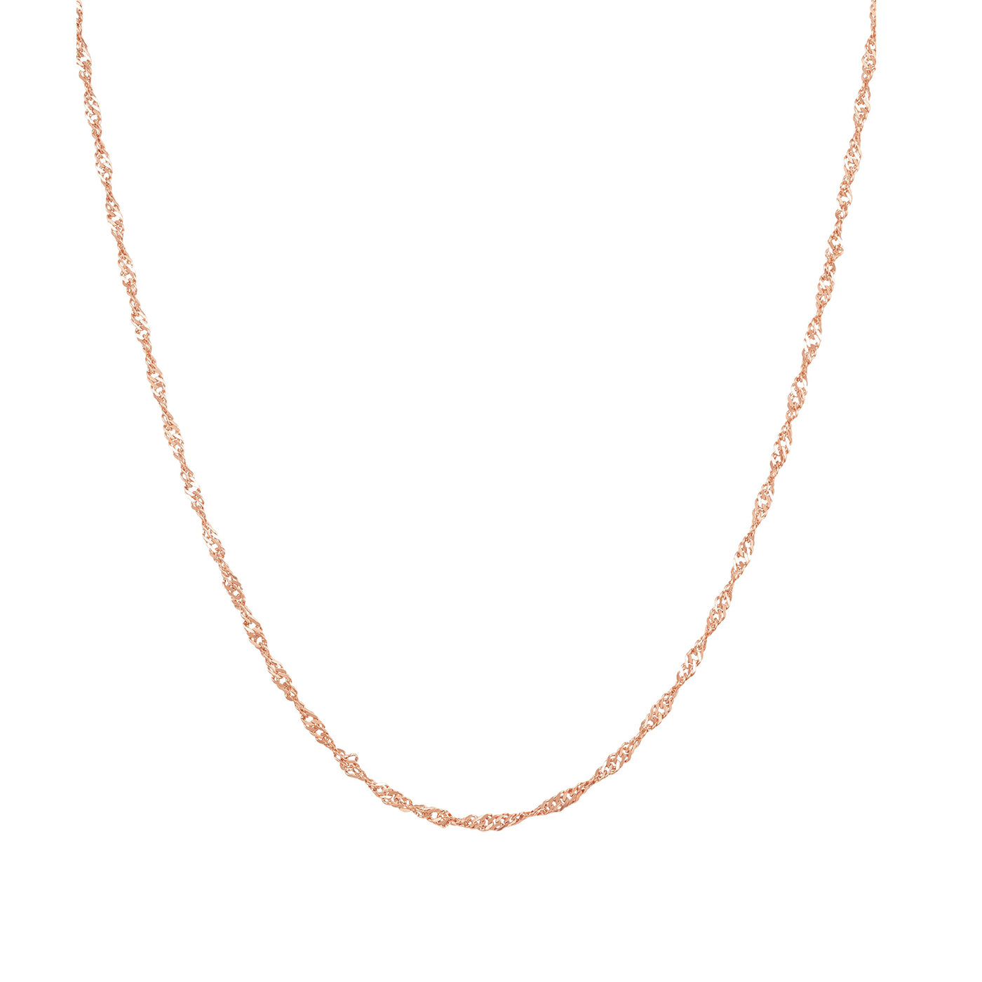 Fine Singapore Chain Necklace Rose Gold