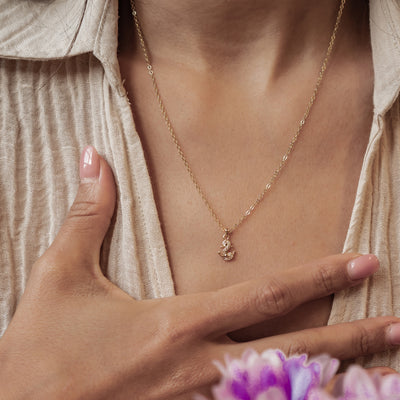 Collier Pendentif Ancre Étincelante en Argent Sterling