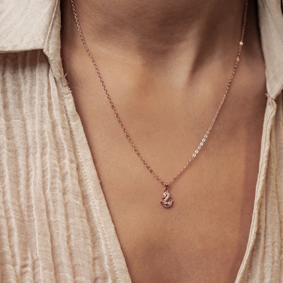 Collier Pendentif Ancre Étincelante en Argent Sterling