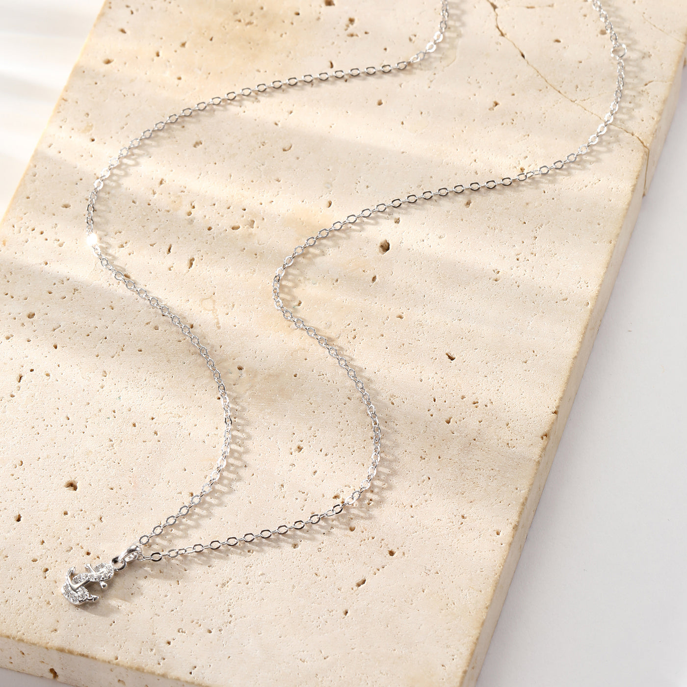 Collier Pendentif Ancre Étincelante en Argent Sterling