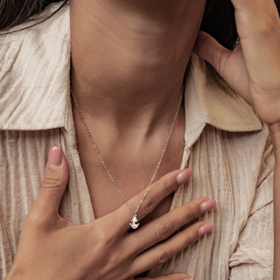 Collier Pendentif Ancre Étincelante en Argent Sterling