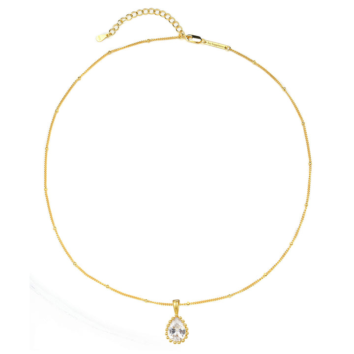 Collier Pierre de Naissance Avril Diamant Argent Sterling