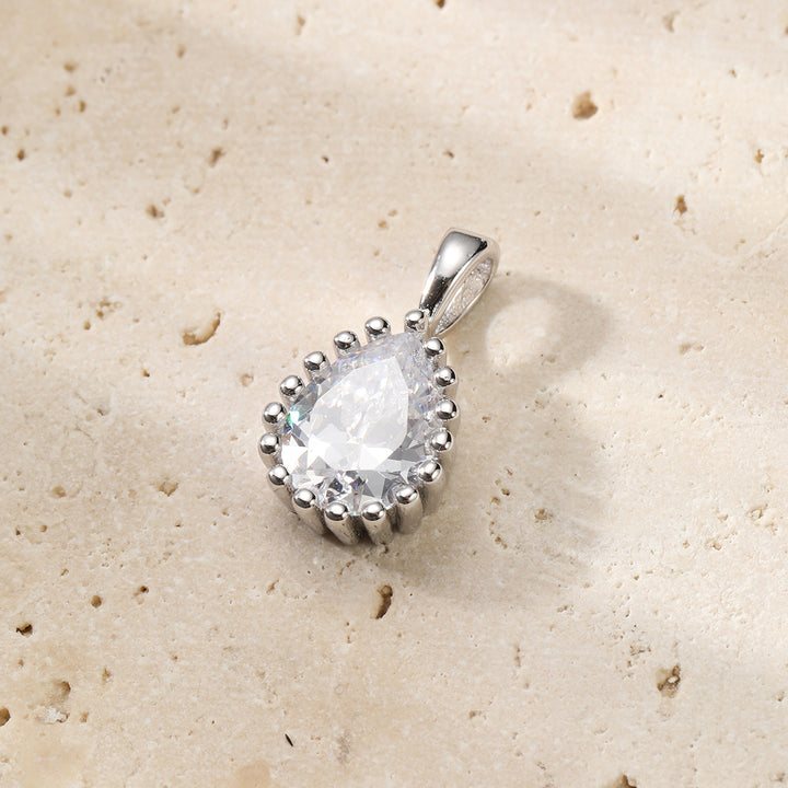 Collier Pierre de Naissance Avril Diamant Argent Sterling