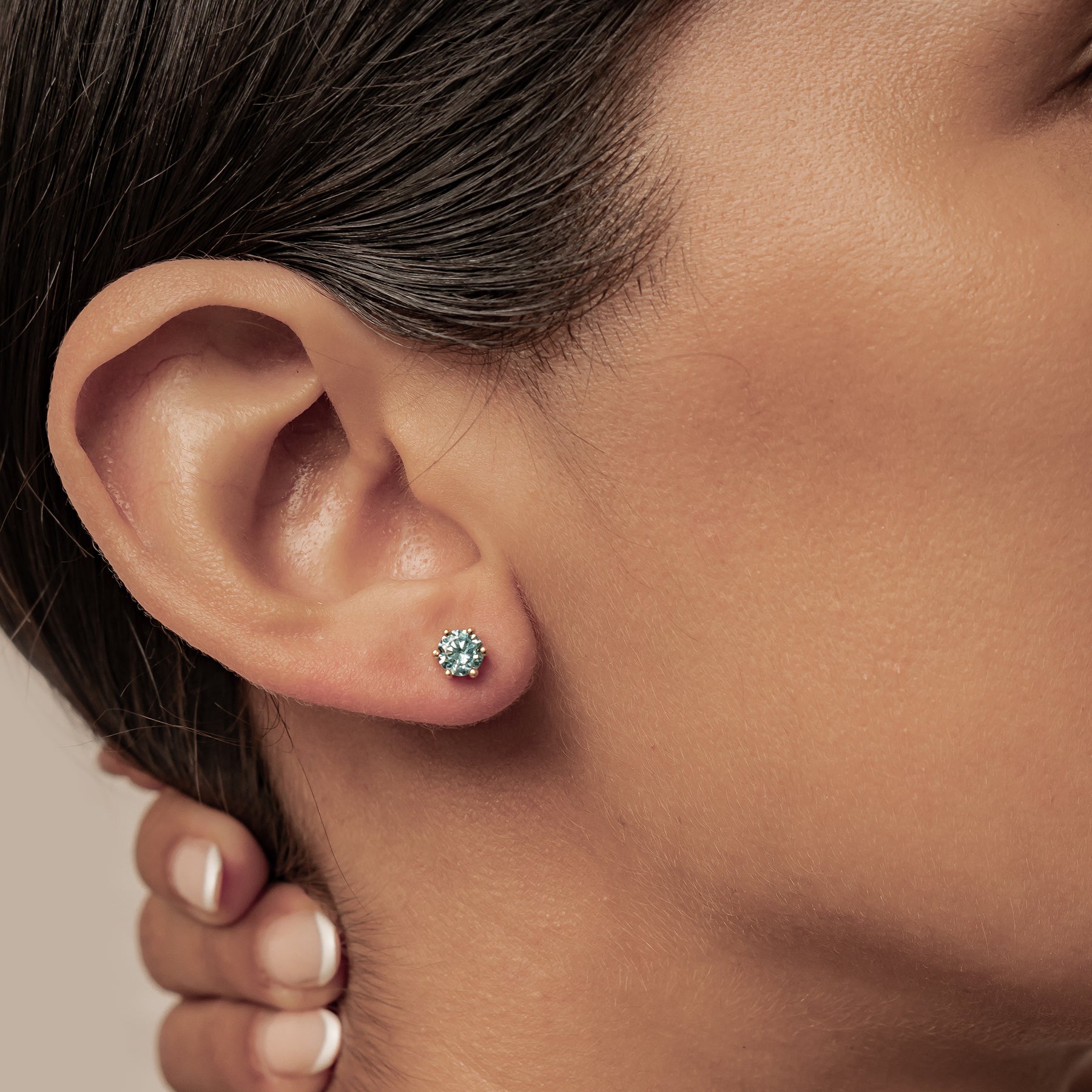 Aquamarin Edelstein Ohrstecker Sterling Silber