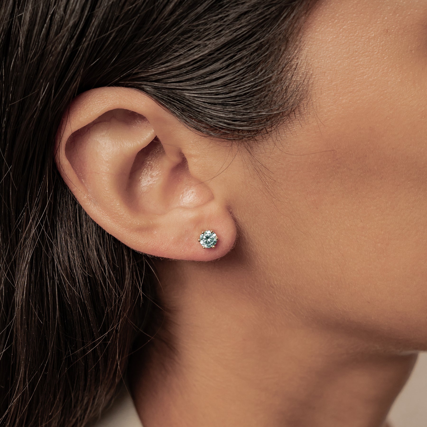 Aquamarin Edelstein Ohrstecker Sterling Silber