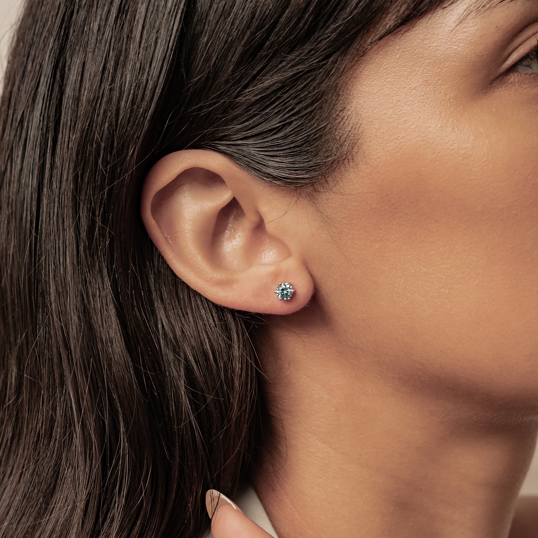 Aquamarin Edelstein Ohrstecker Sterling Silber