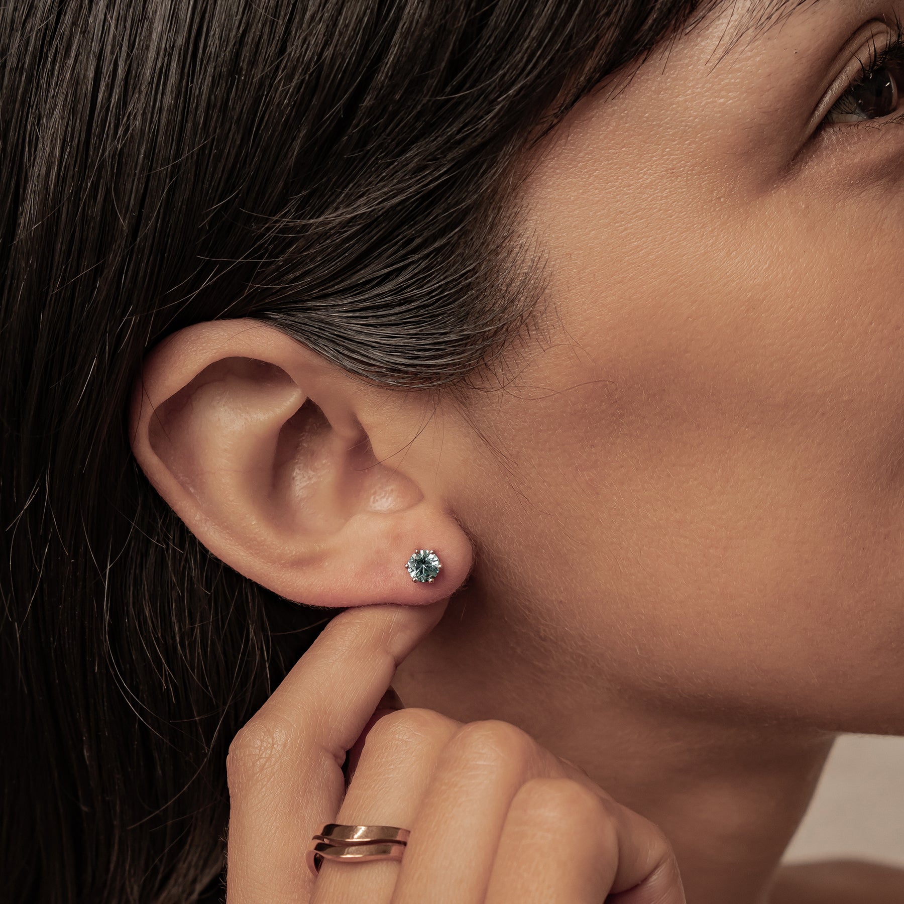 Aquamarin Edelstein Ohrstecker Sterling Silber