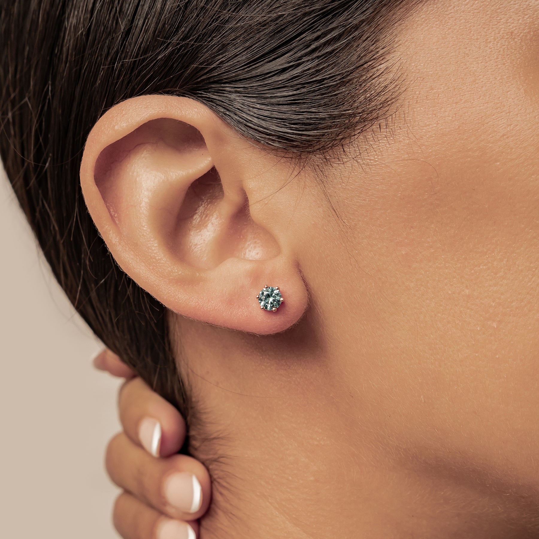 Aquamarin Edelstein Ohrstecker Sterling Silber